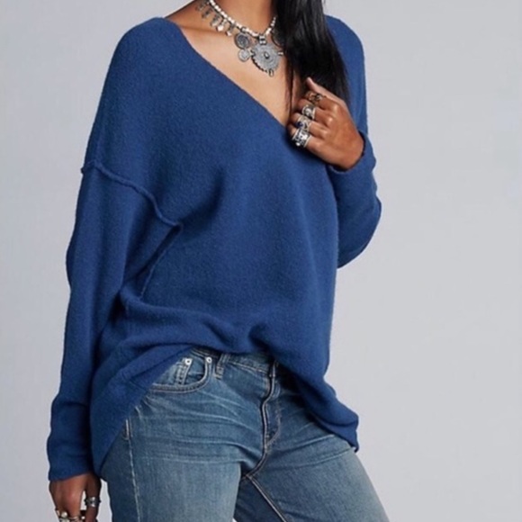 Free People Sweaters - Free People Softly Vee Oversized Sweater